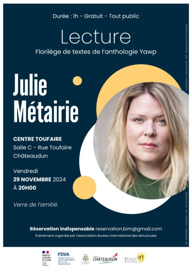 Lecture - Julie Métairie : Florilège de texte de l'anthologie Yawp