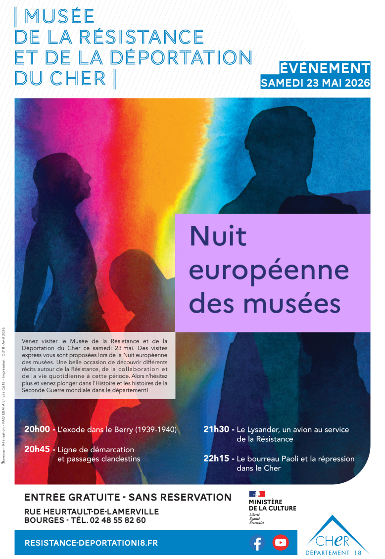 Nuit Européenne des Musées au Musée de la Résistance et de la Déportation du Cher — visuel événement