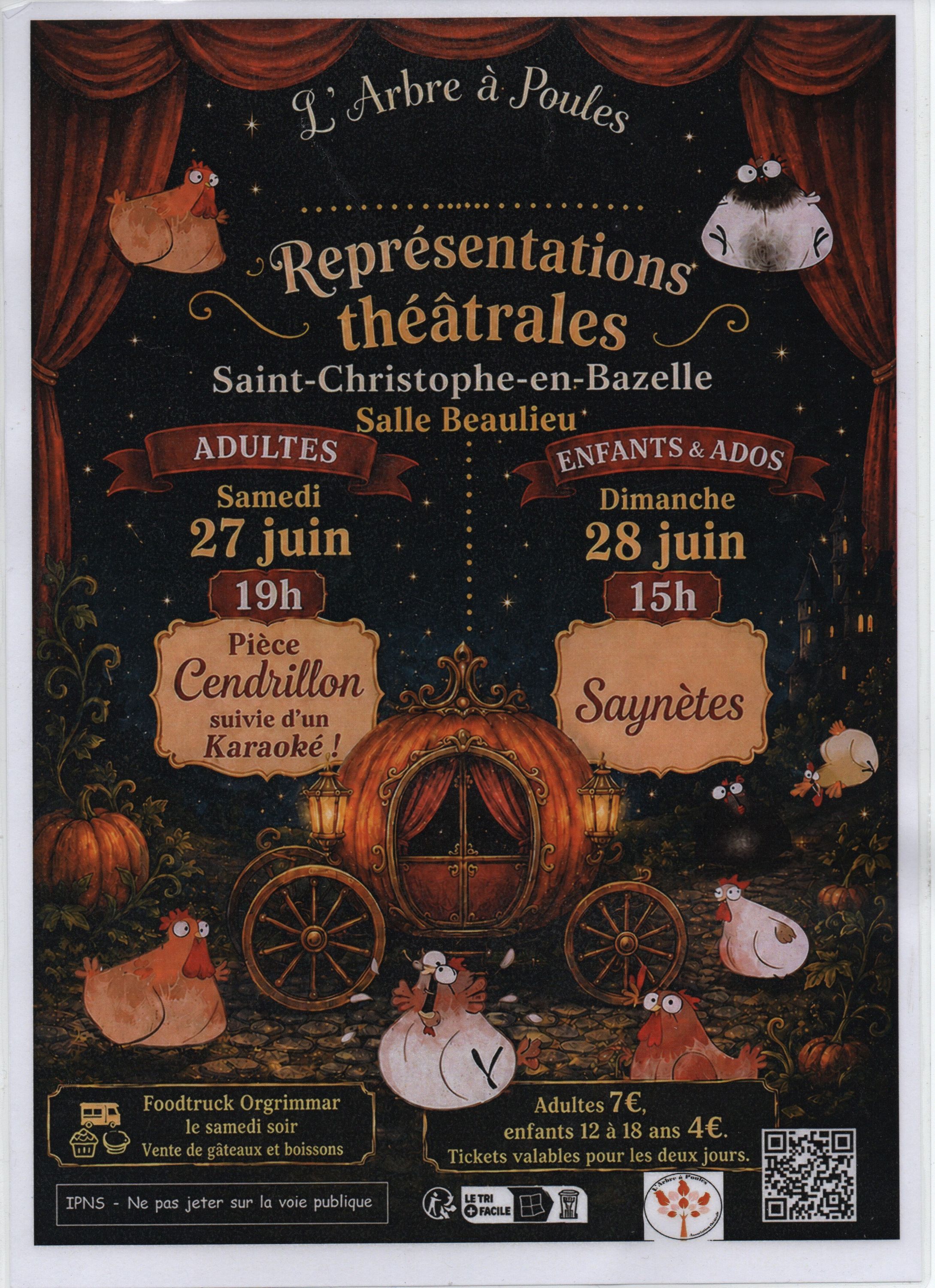 Représentations théâtrales — visuel événement