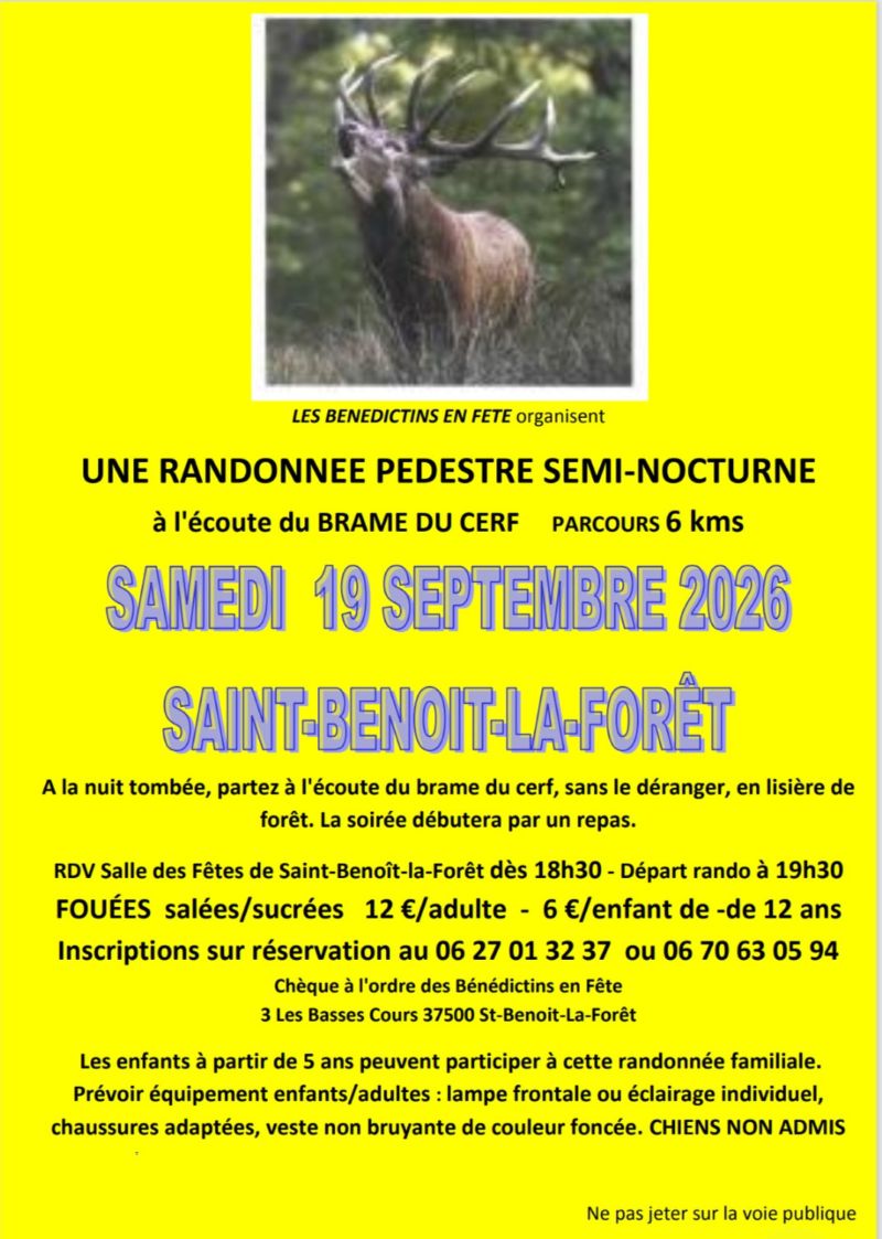Randonnée pédestre semi-nocturne à l'écoute du brâme du cerf