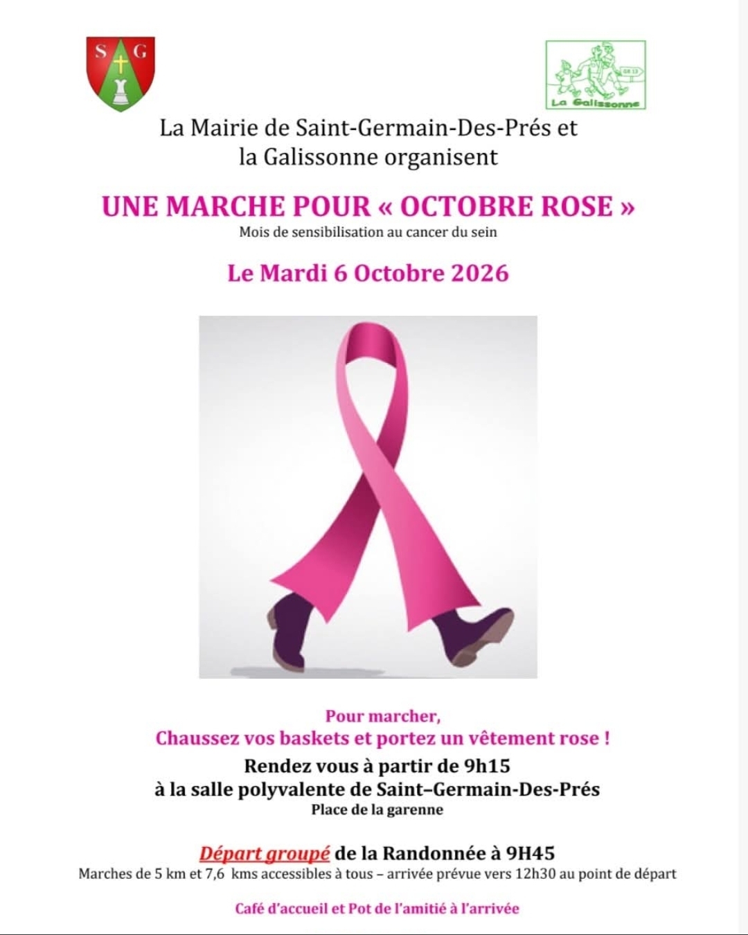 Marche pour Octobre rose — visuel événement