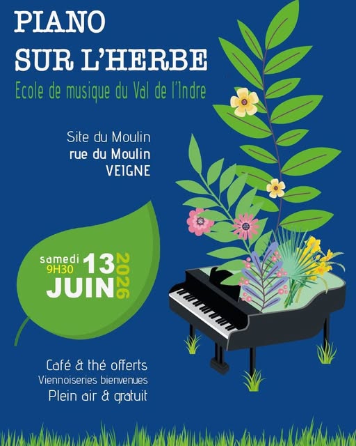 Piano sur l'herbe