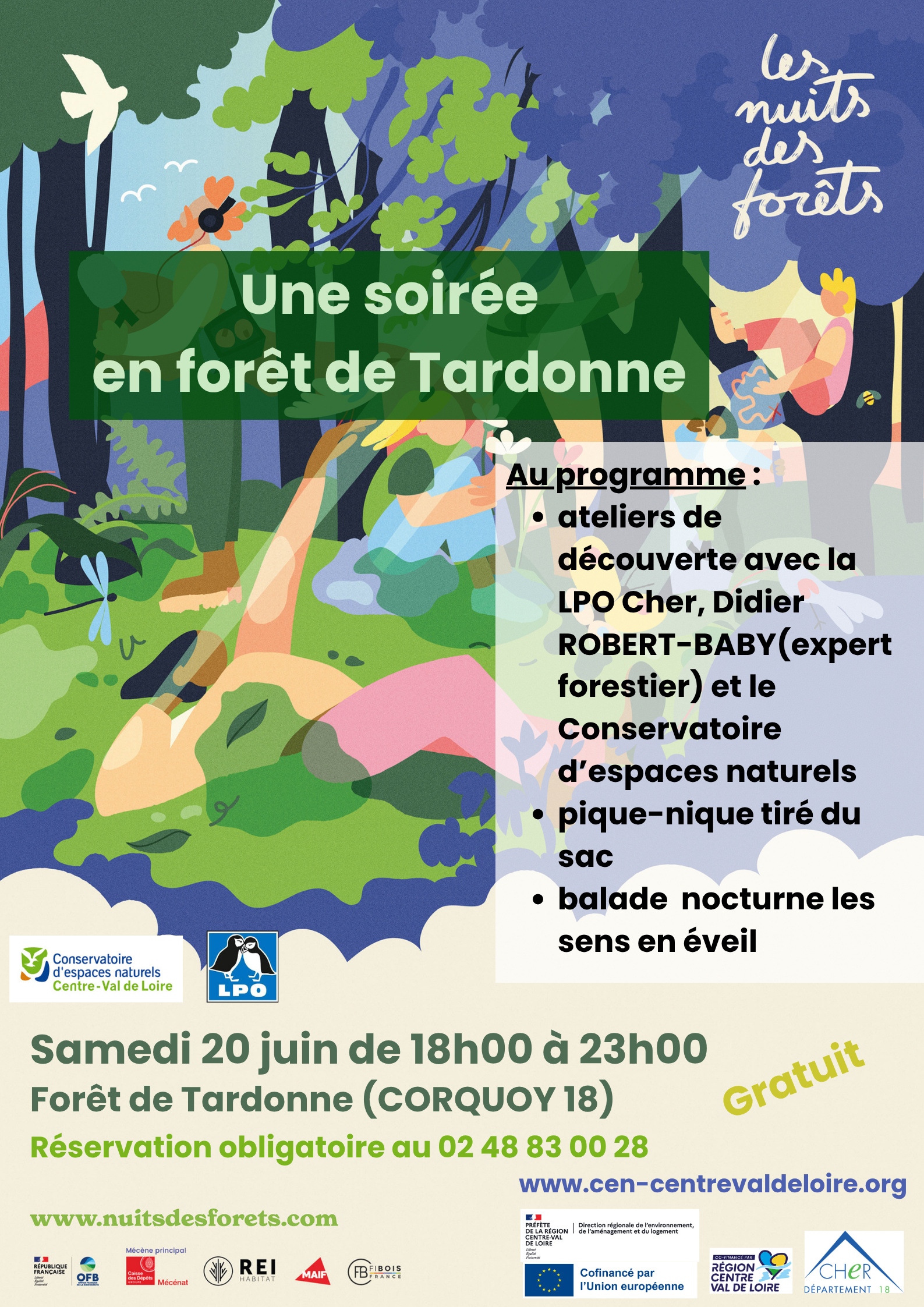 Soirée en forêt de Tardonne