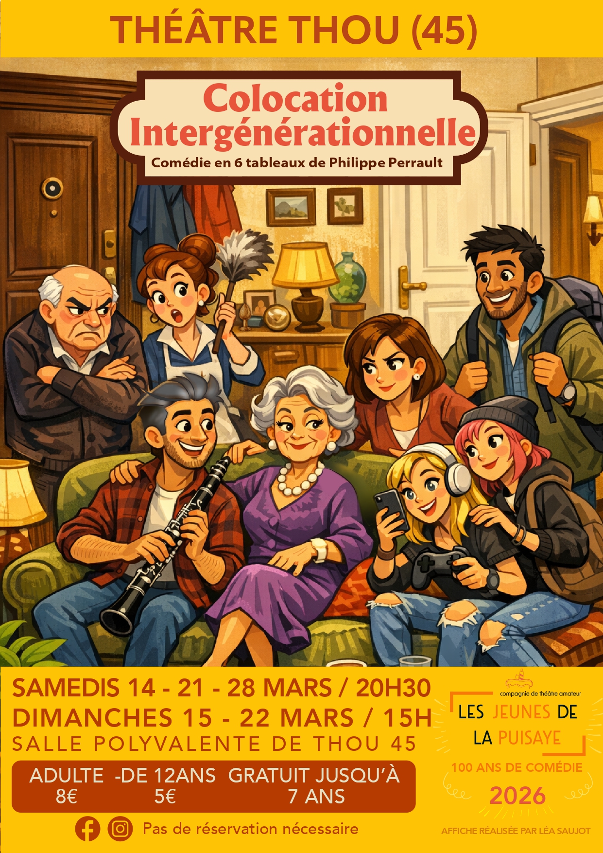 Théâtre "Colocation intergénérationnelle" avec la troupe des Jeunes de la Puisaye
