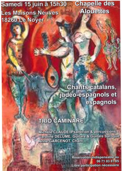 Trio Caminare : chants catalans judéo-espagnol et espagnols