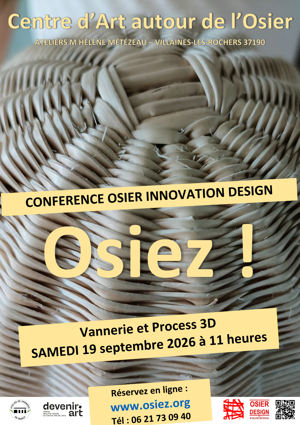 Conférence Osier Innovation Design : Le parallèle entre l'imprimante 3D et les process en vannerie.