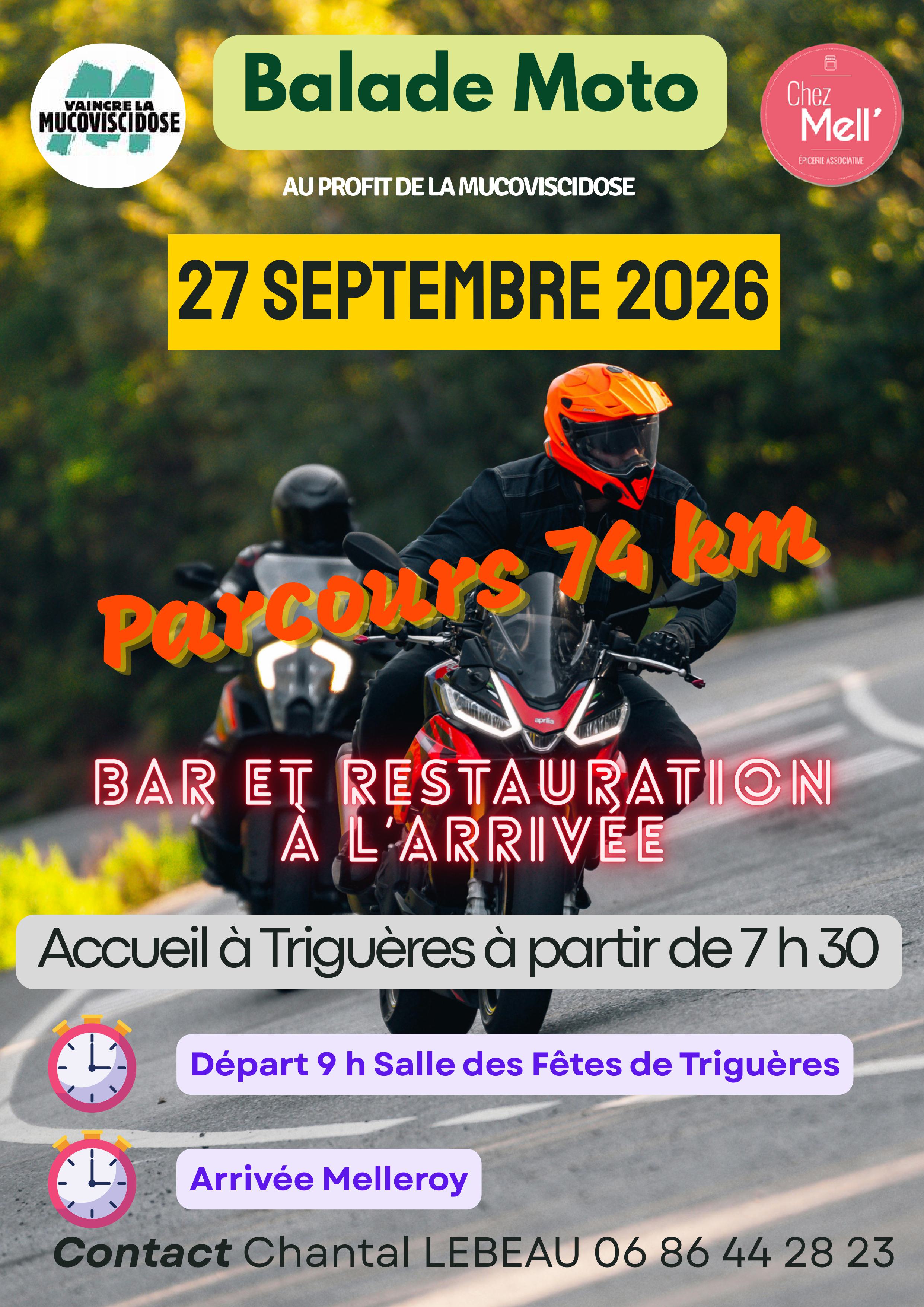 Balade moto au profit de la Mucoviscidose