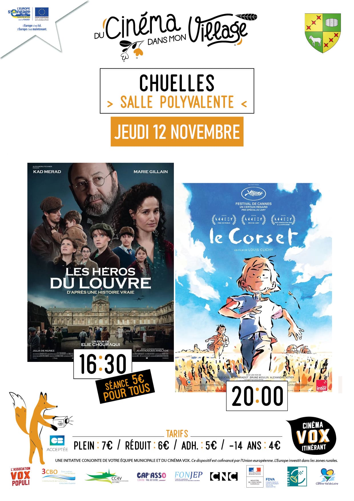 Du cinéma dans mon village :  “Les héros du Louvre” & "Le Corset"