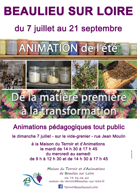 Animation de l'été : De la matière première à la création  France Centre-Val de Loire Loiret Beaulieu-sur-Loire 45630