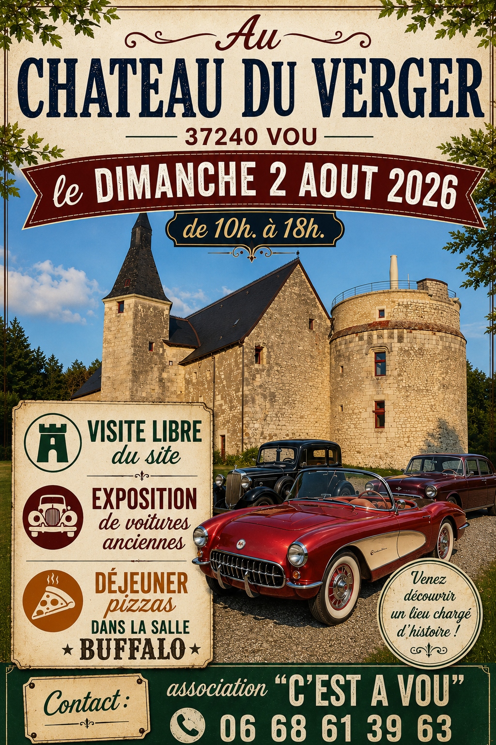 voitures anciennes au Château