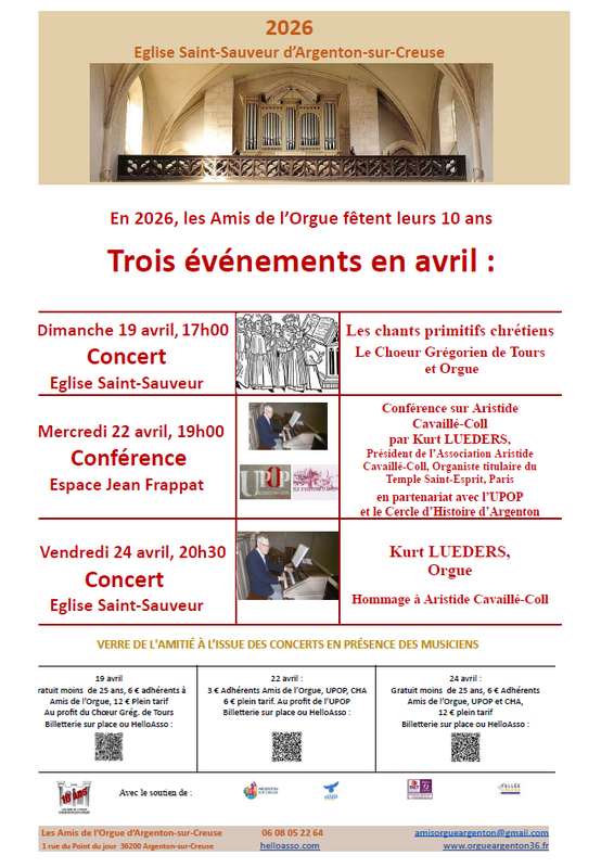 Concert par le Choeur Grégorien de Tours et Orgue