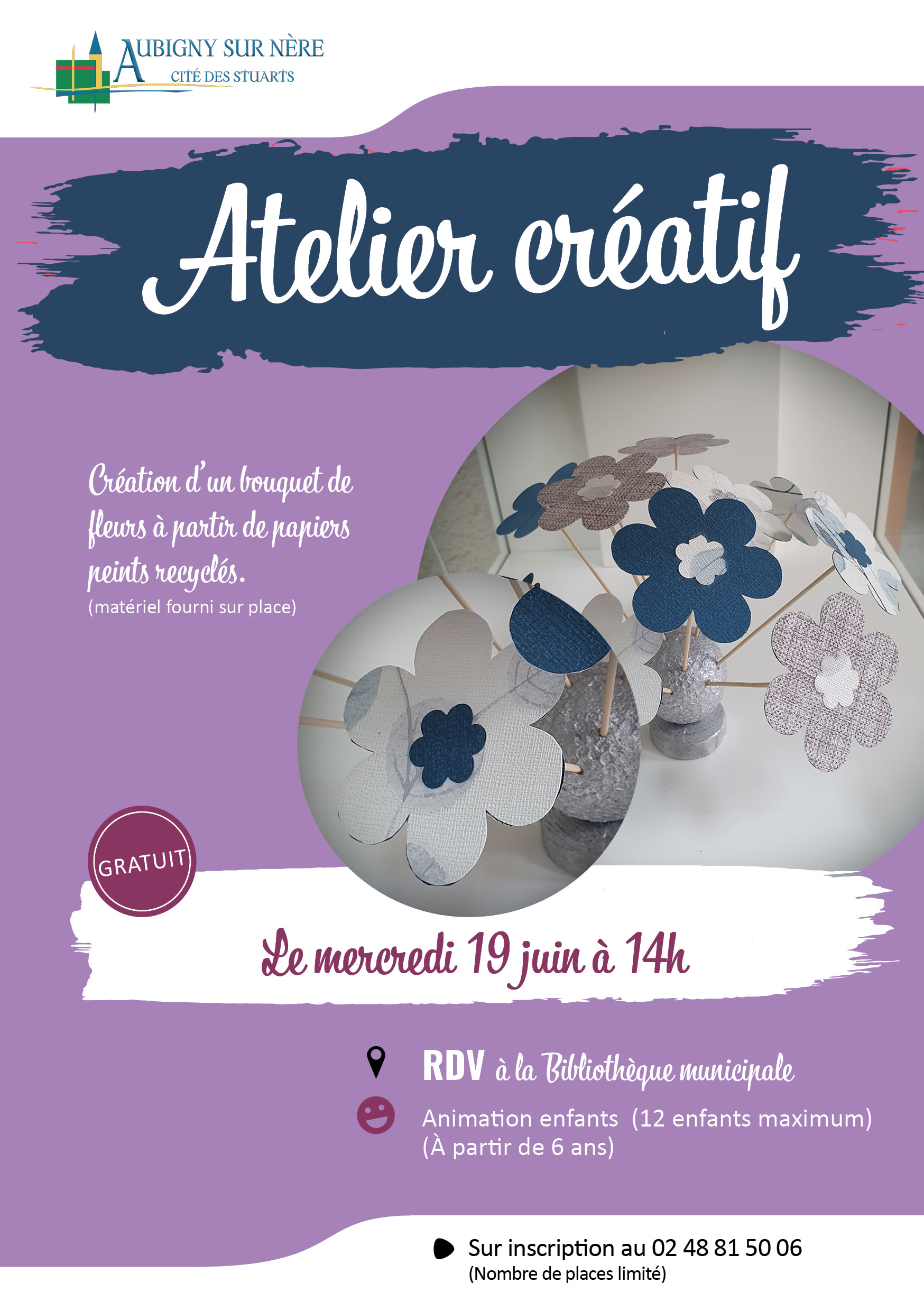 Atelier créatif : création d'un bouquet de fleurs à partir de papiers peints recyclés null France null null null null