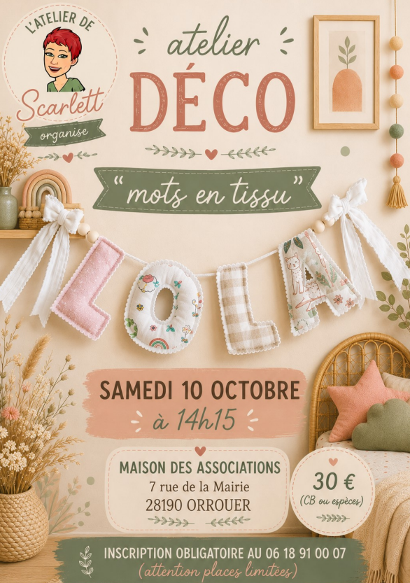 Atelier Déco "mots en tissu"