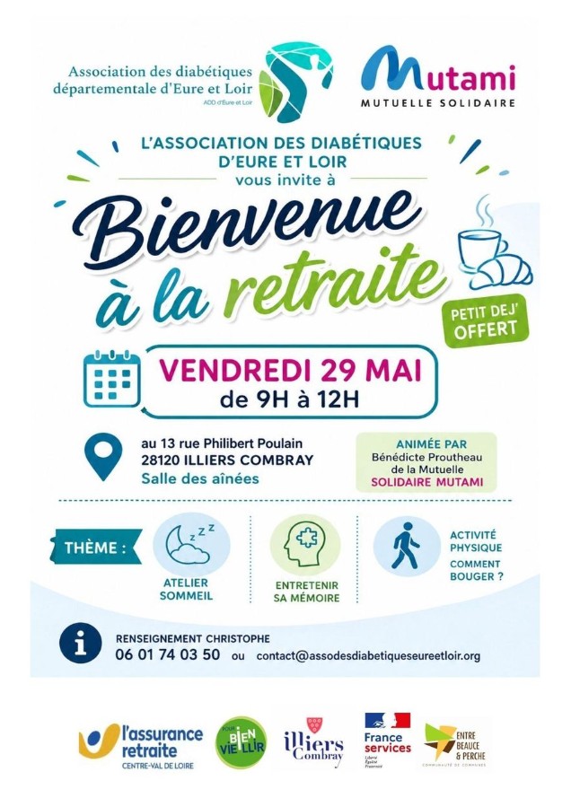"Bienvenue à la retraite." Ateliers : sommeil - entretenir sa mémoire - activités physique