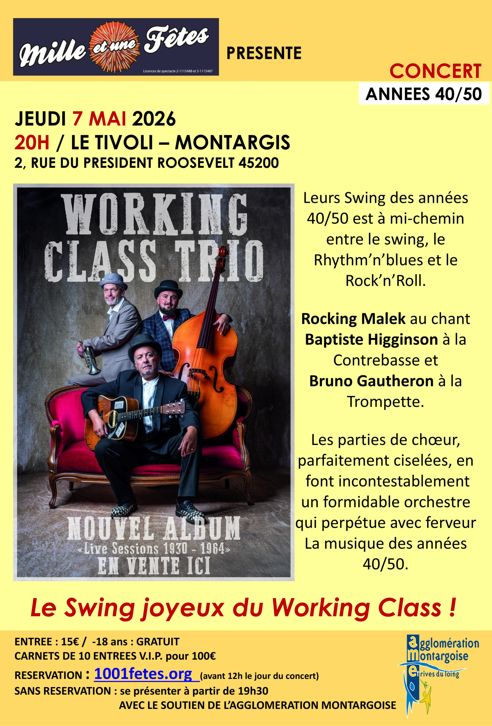 Concert Working Class Trio — Concerts & Festivals à Loiret