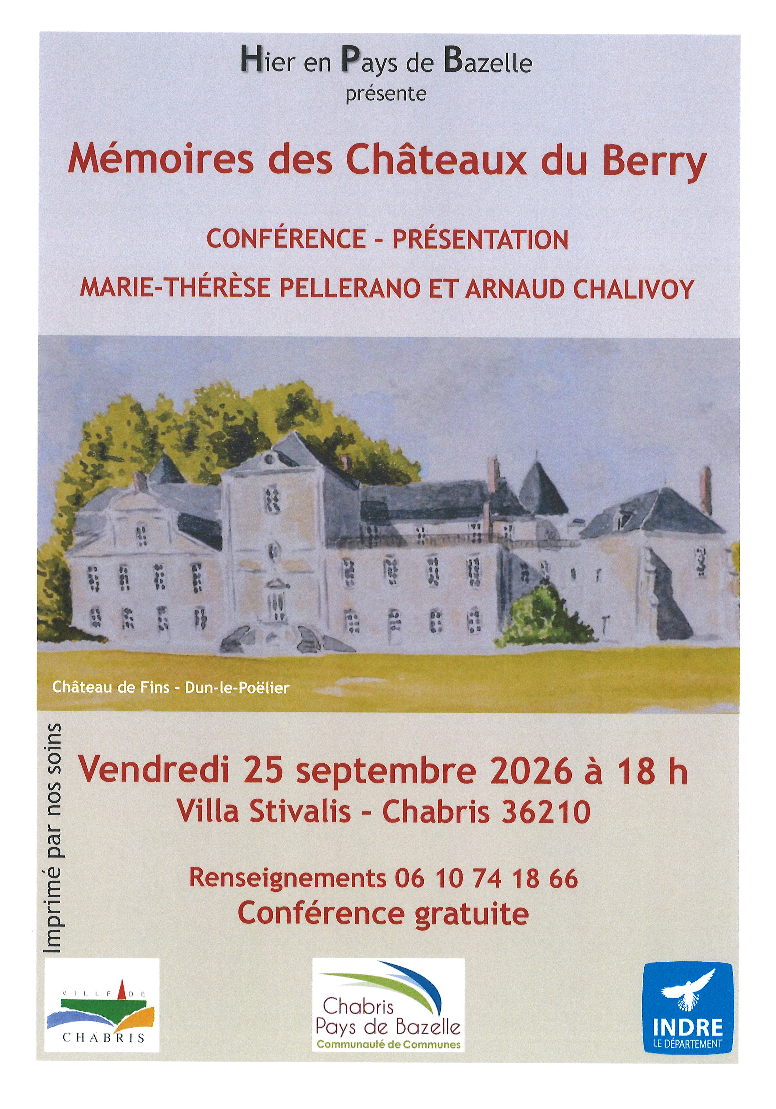 Conférence Mémoires des Châteaux du Berry