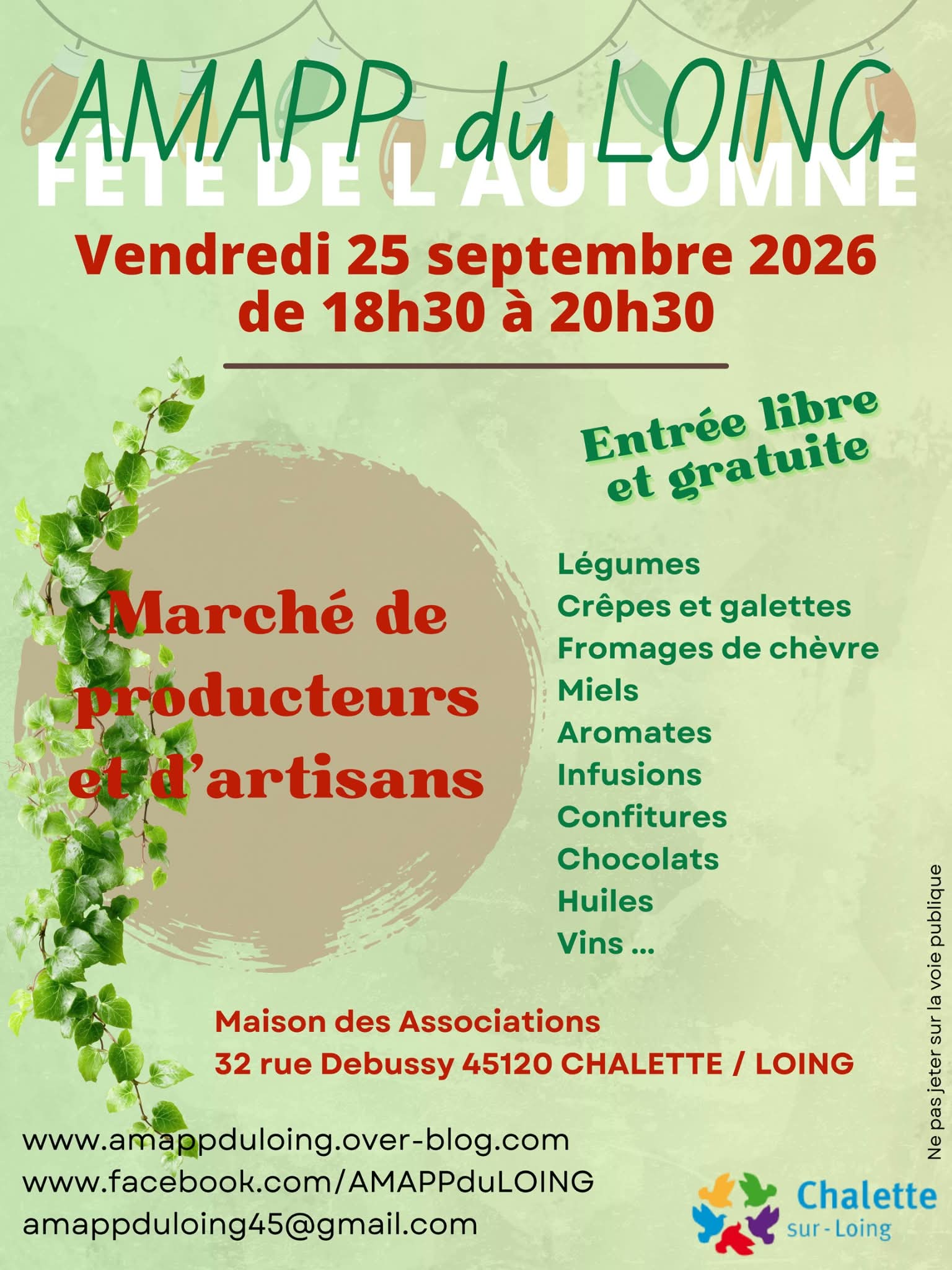 Fête de l'automne : Marché des producteurs et d'artisans