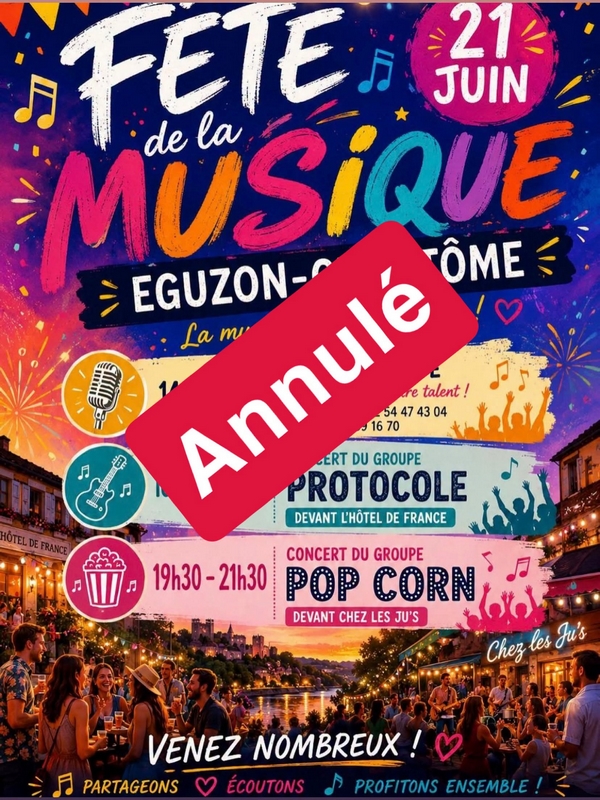 Fête de la Musique à Éguzon ANNULÉ