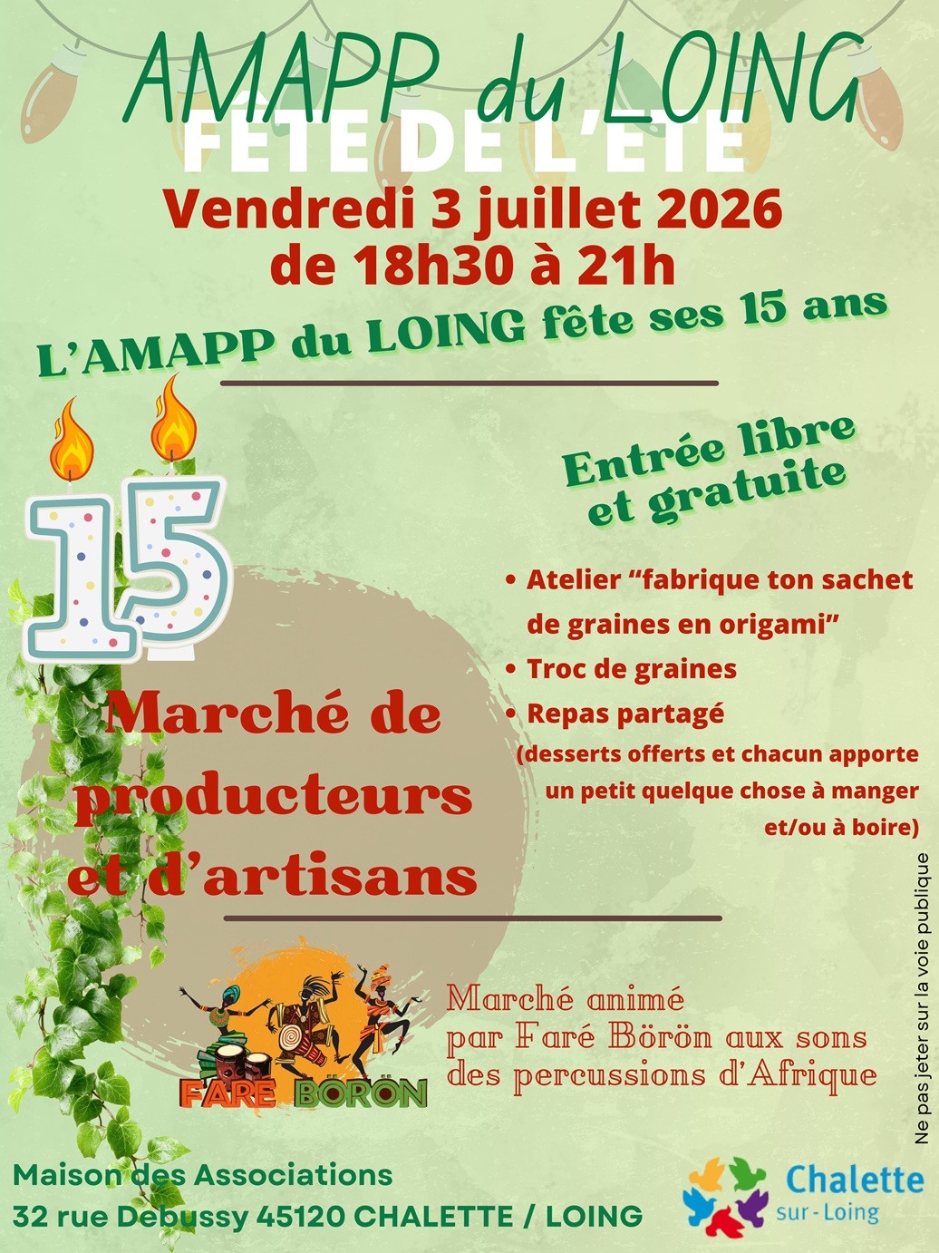 AMAPP du Loing : fête de l'été et fête de ses 15 ans
