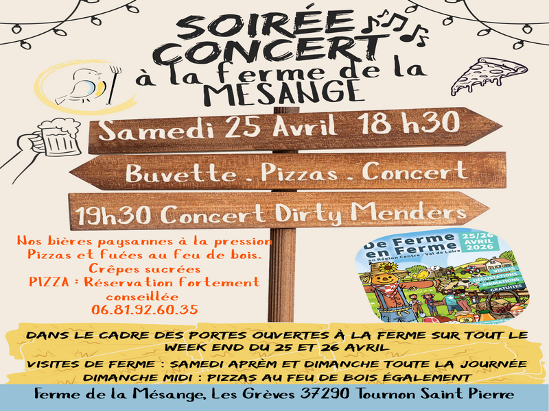 Portes ouvertes à la Ferme et soirée concert — visuel événement
