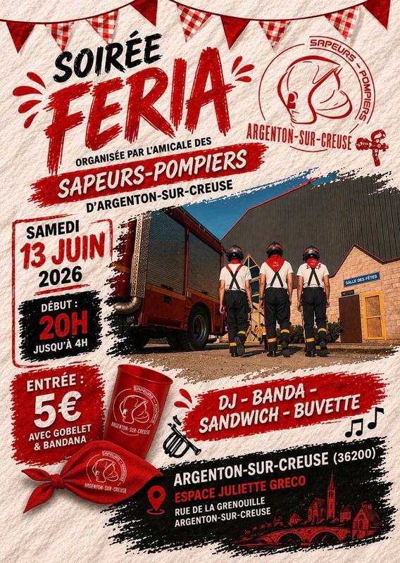 Soirée Féria des Sapeurs Pompiers — visuel événement