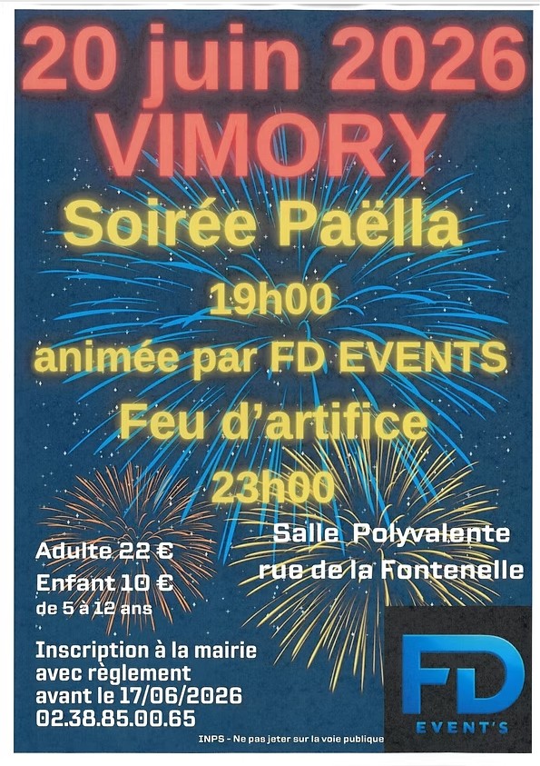 Soirée Paëlla et Feu d’artifice — visuel événement