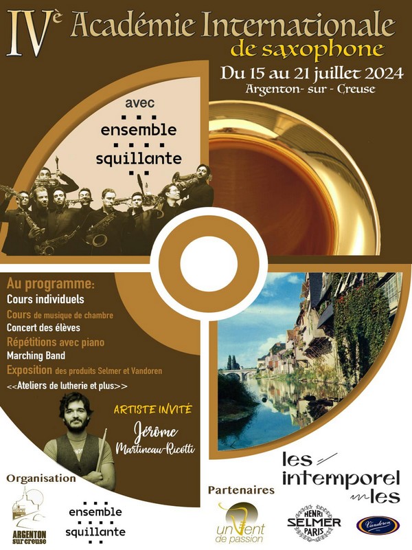 IVe Académie Internationale de Saxophone Squillante Du 15 au 21 juil 2024