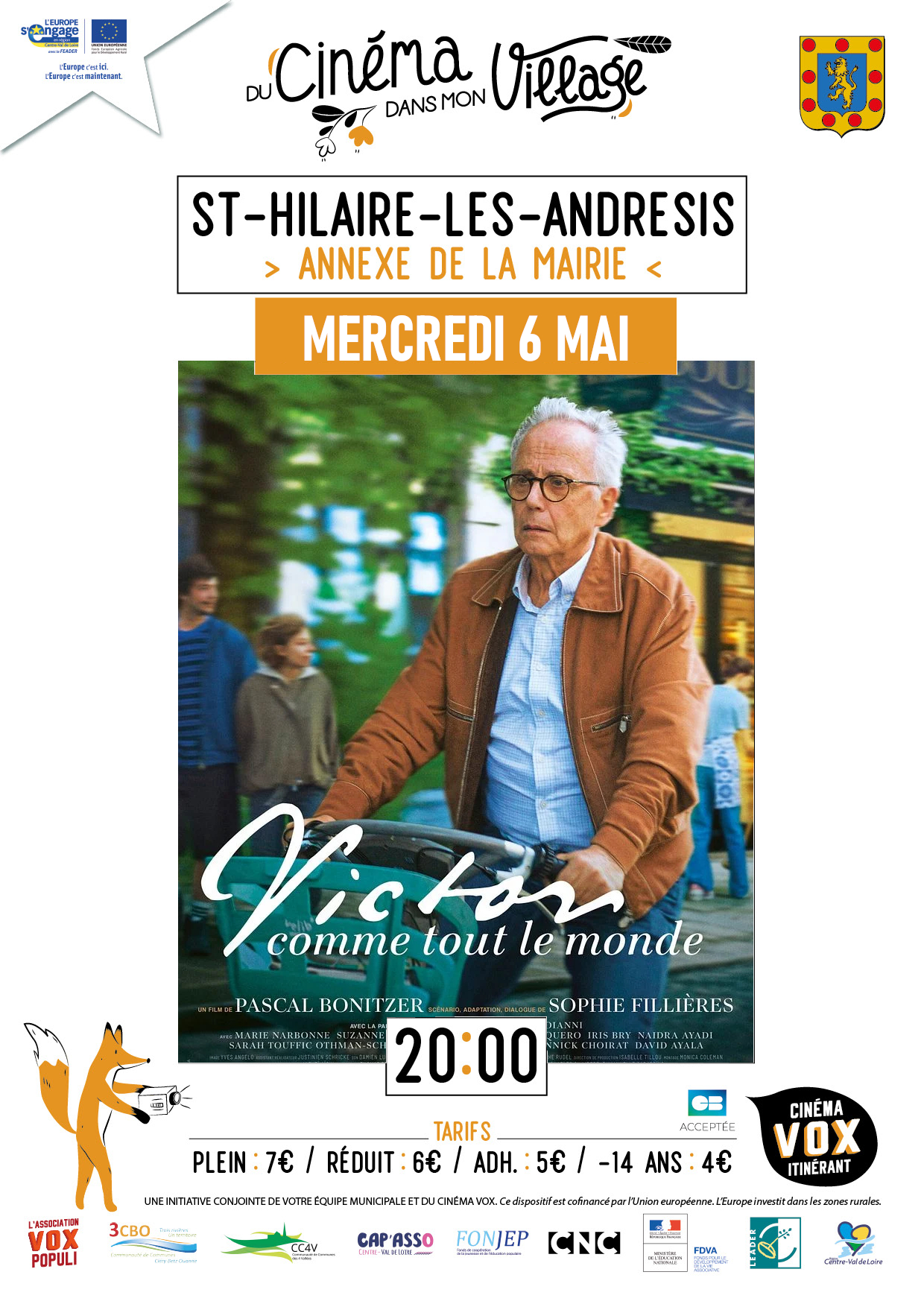Du cinéma dans mon village : Victor comme tout le monde — visuel événement