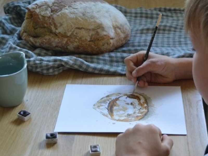 Atelier aquarelle enfants : Du blé au pain – imagier du boulanger